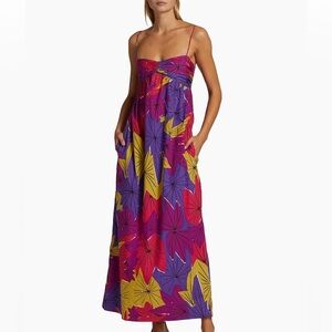 SWF Floral Sweetheart Neck Maxi Dress